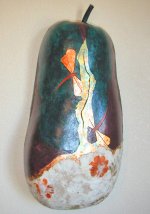 gourd art Winter by Mary Fahey