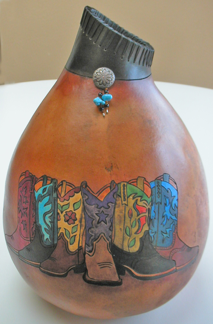 gourd art by Mary Fahey