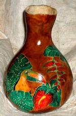 Toucan gourd vase