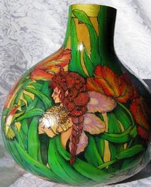 Gerri Bishop gourd art vase