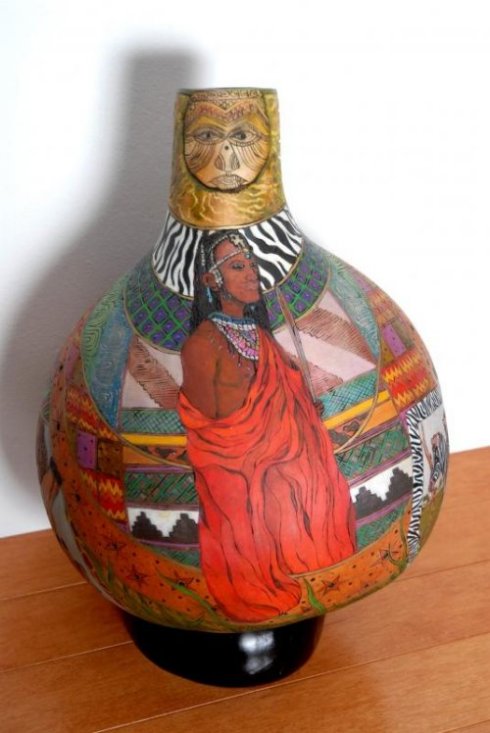 Gerri Bishop gourd art vessel